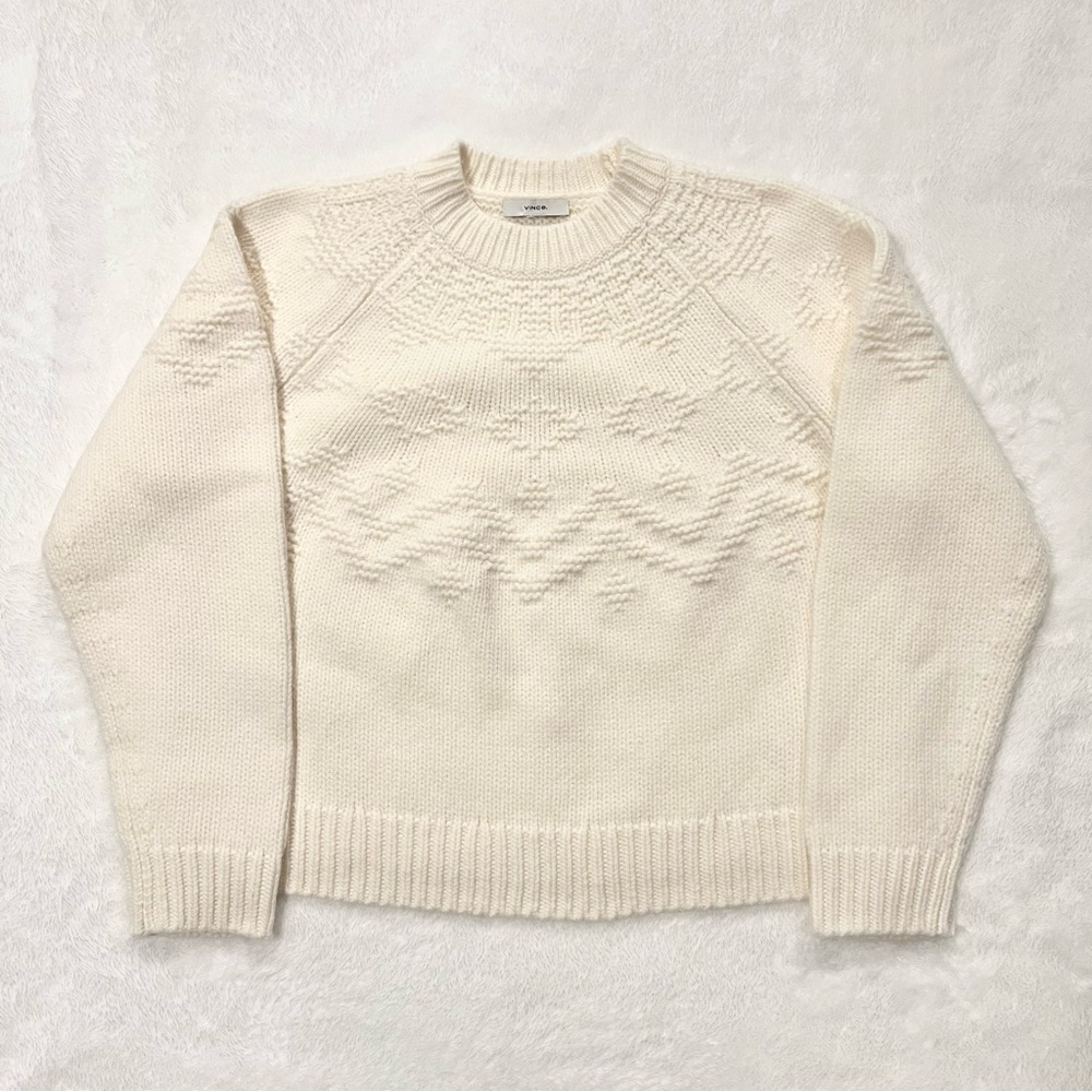 Vince Fair Isle Textured Wool Raglan Sweater - Picture 4 of 8